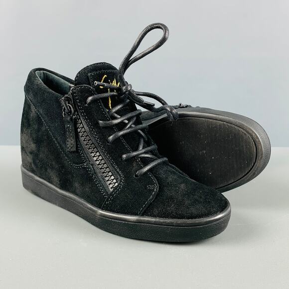 GIUSEPPE ZANOTTI Size 5 Black Suede High Top Sneakers - Picture 5 of 9